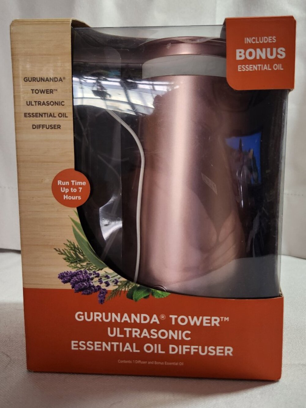 Gurunanda Ultrasonic Essential Oil Diffuser Tower Rose Gold
